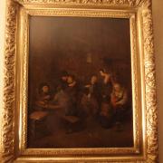 Sc. de genre intérieur, école flamande, huile sur bois, 31 x 38,9 cm